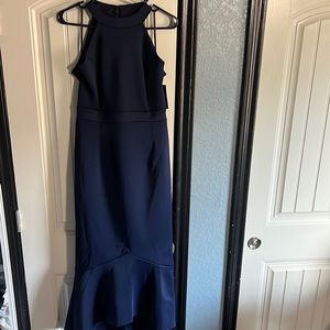 Halter Top Asymmetrical Maxi Dress